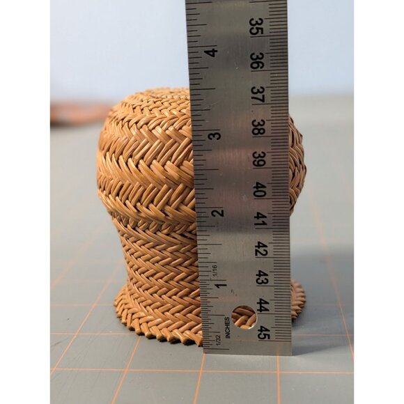 Tarahumara Pin Needle Basket Vintage Olla Shaped Twill Pattern Flared Rim - Picture 8 of 10